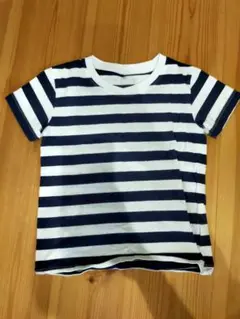 ストライプ Tシャツ サイズ100 ネイビー/ホワイト 無印