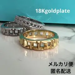 未使用》ゴールド Tワン ナロー Tトゥルー ワイドリング スタッズ エタニティ