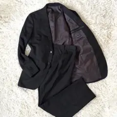 ✨極美品✨スーツセレクト　グレーストライプスーツ　ビジネス　L