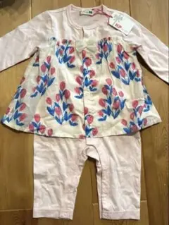 花柄ロンパース フリーサイズ (70~80cm) KP