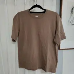 ユニクロ　コットンTシャツ　ブラウン　М