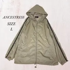 361 訳あり ANCESTRESS ナイロン ジップアップ パーカー L