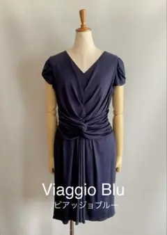 【Viaggio Bluビアッジョブルー】クロスベルトワンピースsize2