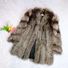 極美品✨サガフォック 金タグ 毛皮 リアルファーコート L相当