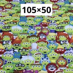 51 エーリアンぎっしり柄　オックス生地　105×50