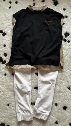 blanc basque ノースリーブ 黒 ベージュカットソー LUCA ルカ