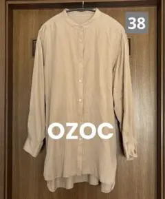 OZOC オゾック ベージュ ボタン付き ロングシャツ　38