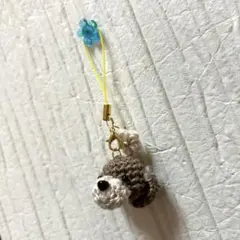 編みぐるみ犬のストラップ チャーム
