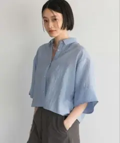 A part by アパートバイ ワイドスリーブショートシャツ トップス