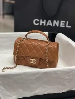 CHANEL ブラウン キルティング ショルダーバッグ