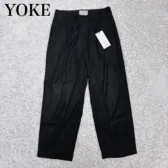 YOKE タックワイドトラウザー スラックスパンツ S 黒 定価2.8万