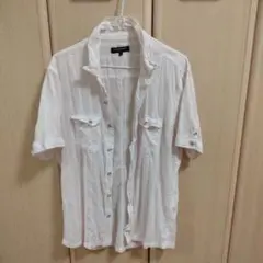 【美品】ハイダウェイニコル　半袖コットンシャツ