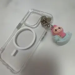推し活　ラブブ　スマホ　iPhone用　キーホルダー　チャーム　ハートの金具付