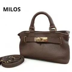 NOBLE MILOS ショルダーバッグ ハンドバッグ 2way ベージュ