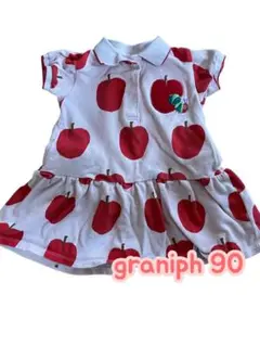 graniph あおむし柄 半袖ワンピース 90