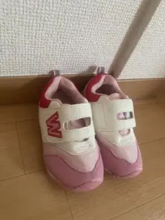 ピンク/ホワイト ベビーシューズ ベルクロ