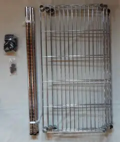 メタルラック　45cm x90cm x95cm　パイプ直径25mm 棚板4枚