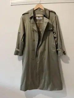 バーバリー ロング ベルト付 玉虫色 白タグ ダブル トレンチコート