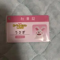 たべっ子どうぶつLand うさぎの社員証とストラップ
