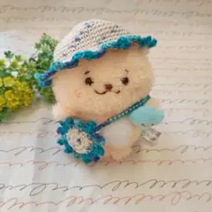ぽてぽてたん用　スターフラワー帽子とショルダーバッグ　ブルー　ハンドメイド