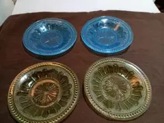 【希少な逸品】明治の色ガラス小皿4枚セット