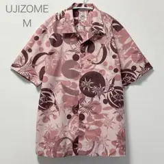 【美品】UJIZOME＊ウージ染め　メンズ　かりゆしウェア　クールビズ　沖縄