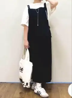 CAMP7 プリントロゴ ジャンパースカート M-L キャンプ