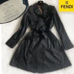 16 フェンディ FENDI ナイロンジャケット トレンチコート ベルト L