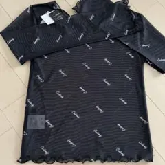 新品タグ付き　トップス　シアーシャツ　シースルー　黒　透け感