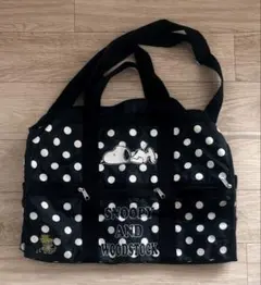 美品 SNOOPY スヌーピー 2way ボストンバッグ　大きい ショルダーつき