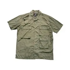 7SM4【ALPHA INDUSTRIES 】ミリタリーシャツ　カーキ　古着