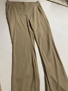 ベージュ ストライプ❤️リブ編み パンツGUジーユー❤️Mサイズ