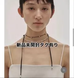 【新品】todayful Pearl Ribbon Choker ブラック
