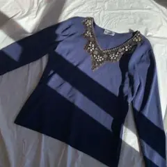 valentino シルク ビジュートップス