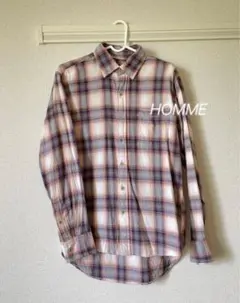 チェック柄 長袖シャツ HOMME