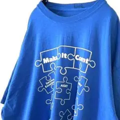 パズル ピース メイク イット カウント Tシャツ ブルー 青 古着