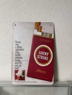 Lucky Strike フィルター広告プレート　アメリカン雑貨　ブリキ看板