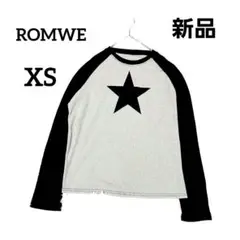 新品タグ付き【ロウウェ】シーイン　プリントTシャツ　ラグラン　XS　グレー黒