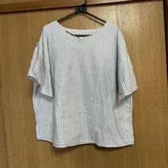 BRICK HOUSE ストライプ 半袖シャツ Lサイズ