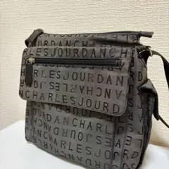 シャルルジョルダン　 ショルダーバッグ　黒　ロゴ　ナイロン　エレガント