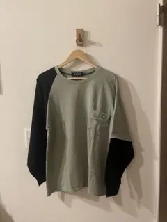 SHOOP Asymmetrical LongTee 20SS カーキ×ブラック