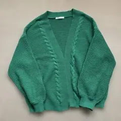 しまむらKHALITA グリーン カーディガン Mサイズ