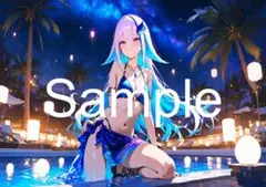 A4サイズアートポスター 1点もの 美女ポスター最高品質 E-E--２５