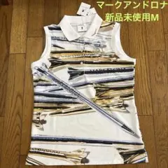 マークアンドロナ レディースノースリーブポロシャツタグ付き新品未使用M