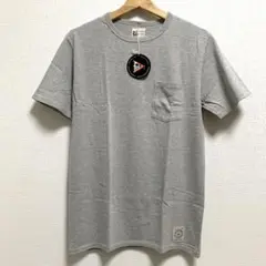 未使用フェルコ　アメリカ製クルーネックポケットTシャツ　ヘザーグレーM