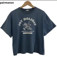 PAIRMANON JOY HOLIDAY 半袖Tシャツ ブルー　キッズサイズ