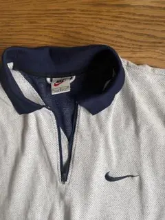 90s古着☆NIKEポロシャツ！！ネイビー襟付き