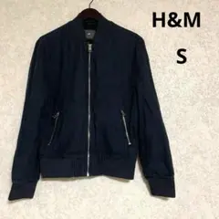 【H&M】ジップアップブルゾン　デニム風　MA-1