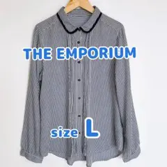 THE EMPORIUM ストライプ 長袖ブラウス