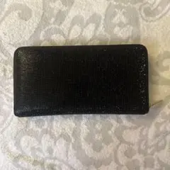 お値下げアンコキーヌ黒 キラキラ 長財布 ゴールドファスナー